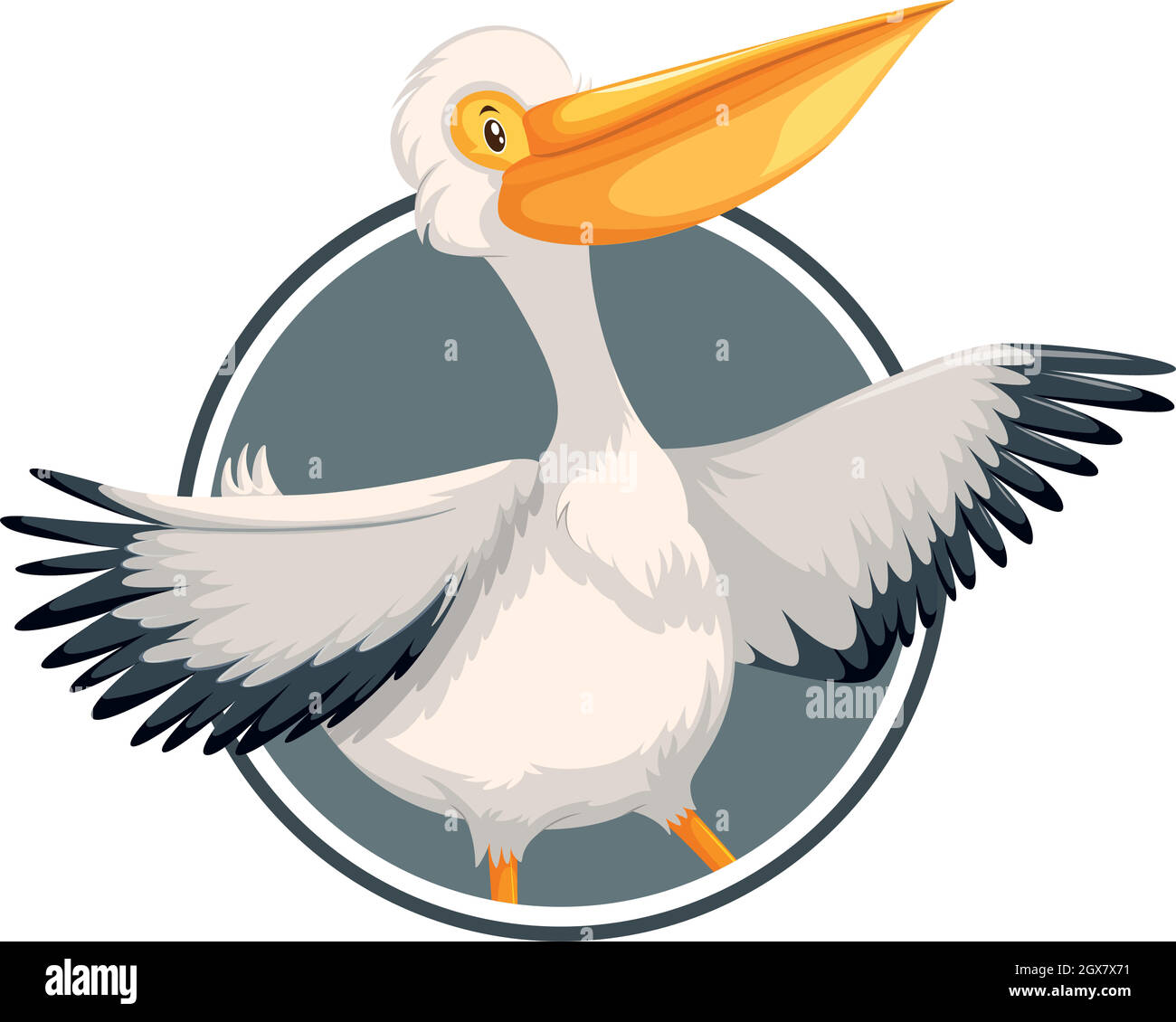 Pelican auf Kreisbanner Stock Vektor
