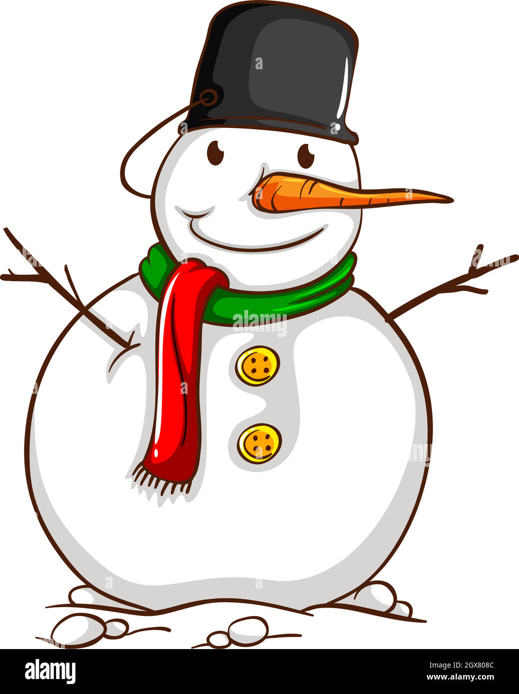 Eine Skizze eines Schneemanns Stock Vektor