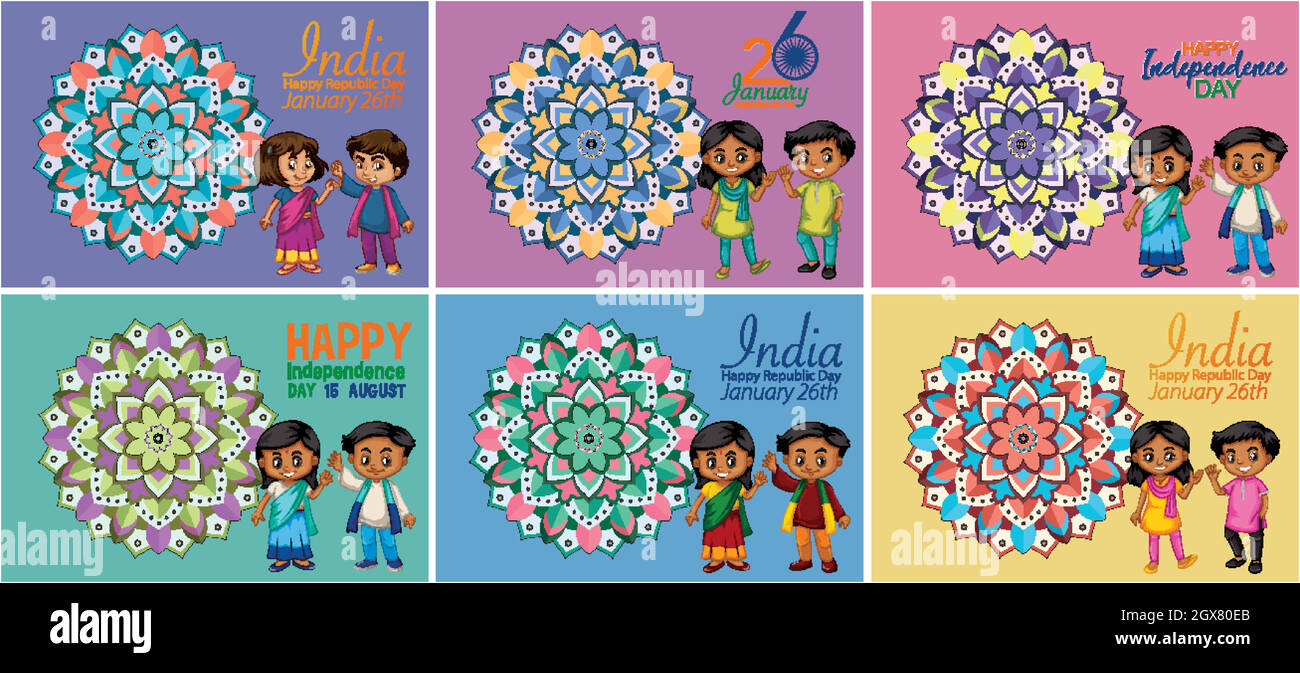 Plakat-Design mit fröhlichen Kindern für Feiertage Stock Vektor