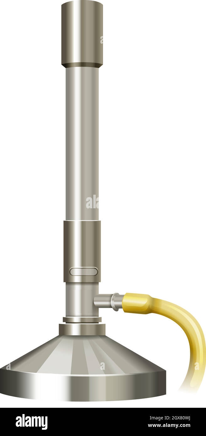 Laborbrenner mit Gummischlauch Stock Vektor