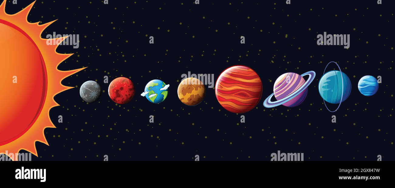 Planeten im Sonnensystem Stock Vektor