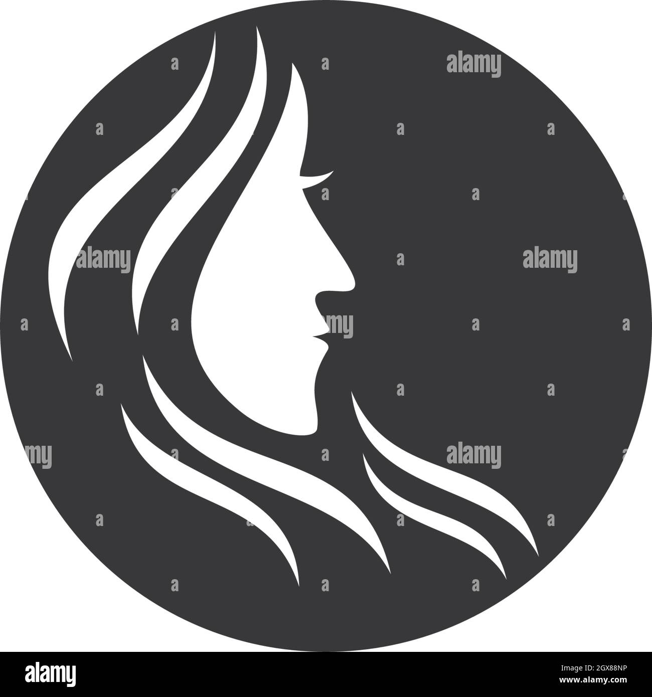 Frauen Gesicht Silhouette Charakter Illustration Logo Symbol Vektor Stock Vektor