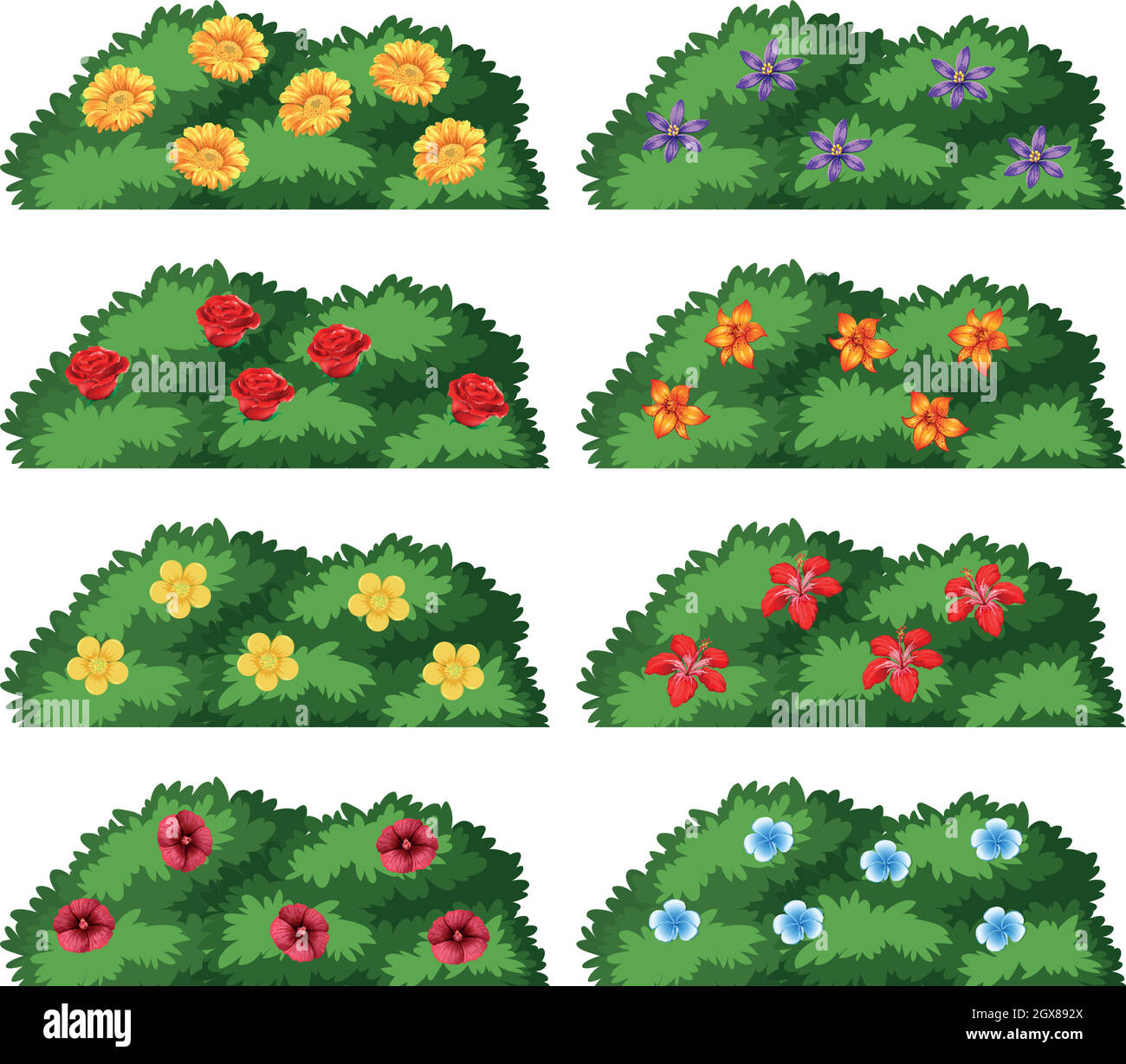 Set von Büchsen mit Blumen Stock Vektor