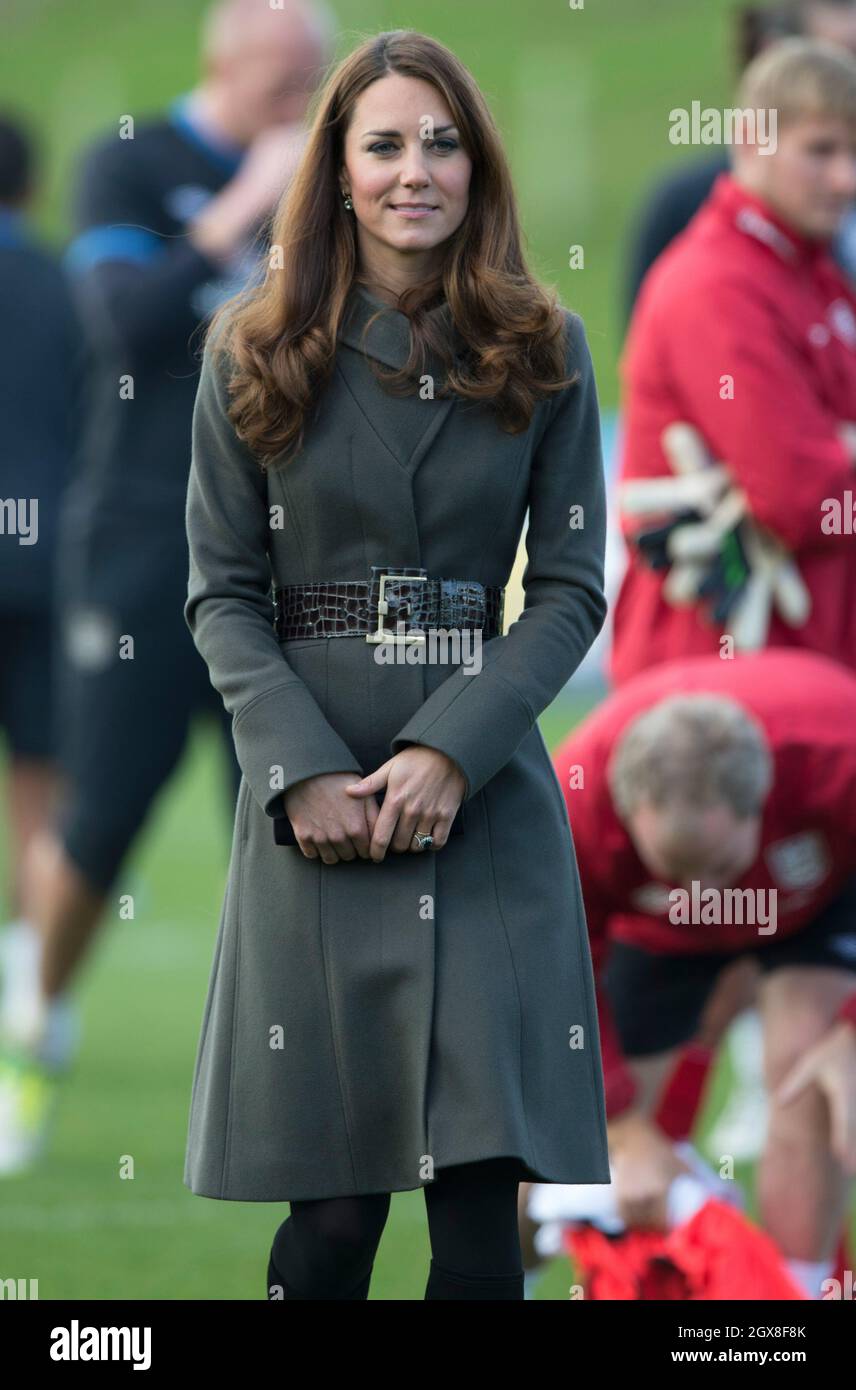 Catherine, Herzogin von Cambridge, nimmt an der offiziellen Eröffnung des National Football Center der Football Association im St. George's Park, Burton-on-Trent, Teil. Stockfoto