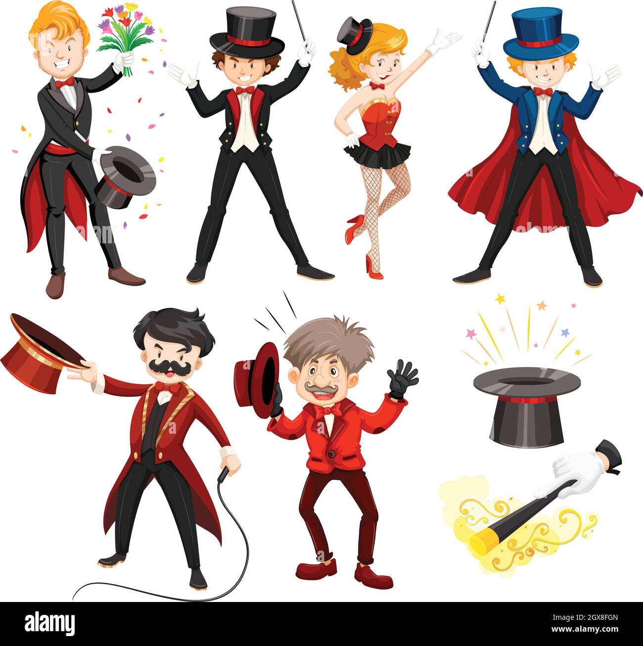 Set von verschiedenen Zirkus Darsteller Stock-Vektorgrafik - Alamy