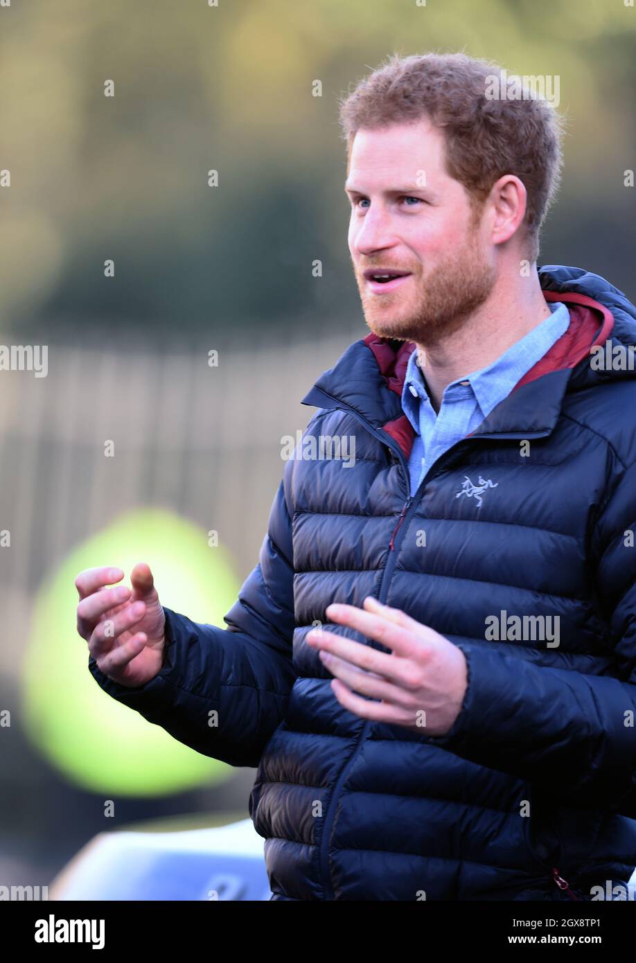 Prinz Harry besucht am 23. Januar 2017 das Help for Heroes Hidden Wounds Recovery Center im Tedworth House in Tidworth, Wiltshire. Stockfoto