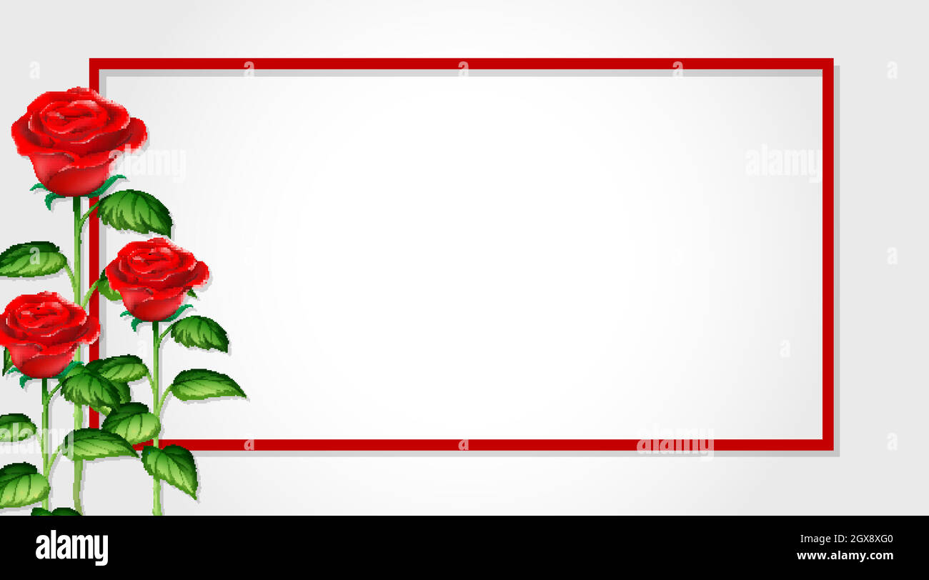 Valentine Thema mit roten Rosen auf dem Rahmen Stock Vektor