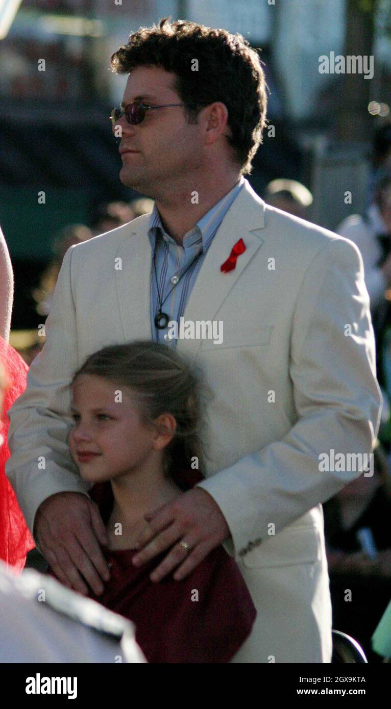 Sean Astin und Tochter beim Herr der Ringe 3 Premiere Day in Neuseeland. Stockfoto