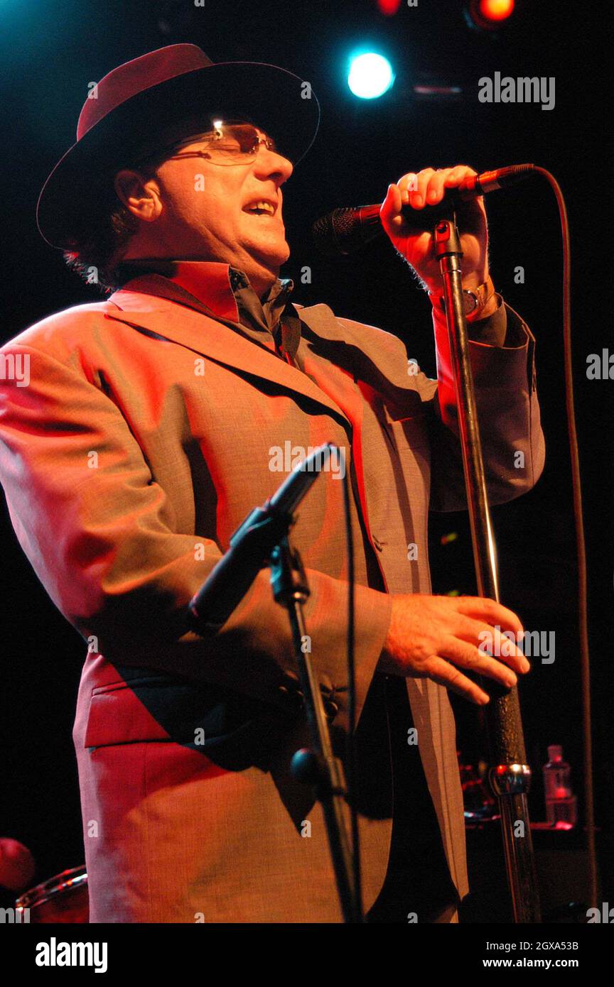 Van Morrison spielt live auf dem Irving Plaza. Stockfoto
