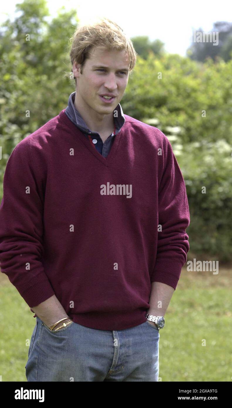 DUCHY HOME FARM, GLOUCESTERSHIRE, ENGLAND - 29. MAI: Prinz William besucht Duchy Home Farm im Rahmen seines anhaltenden Interesses an der Landwirtschaft und dem Anwesen seines Vaters, 29. Mai 2004 in Tetbury, England. (Foto von Anwar Hussein) Stockfoto