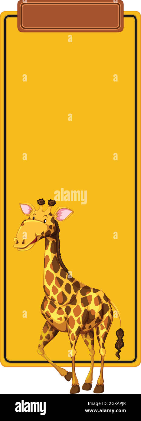 Giraffe auf gelbem Rand Stock Vektor