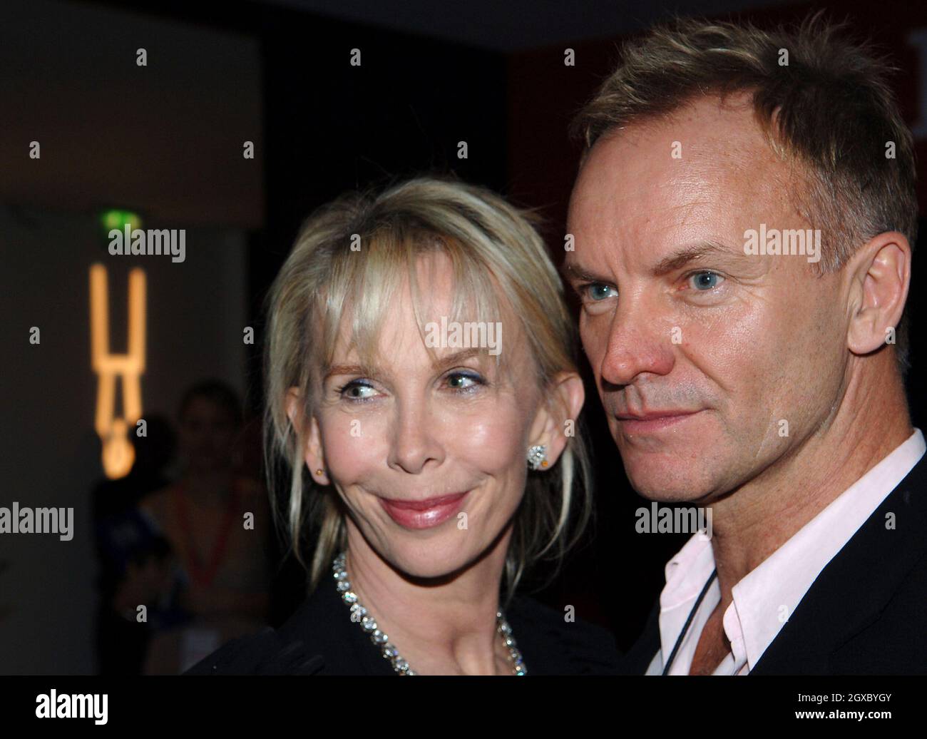 Am 15. November 2006 feiern die Botschafter des Prince's Trust, Sting, und ihre Frau Trudie Styler, im Roundhouse in London die Arbeit des Prince's Trust. Anwar Hussein/EMPICS Entertainment Stockfoto