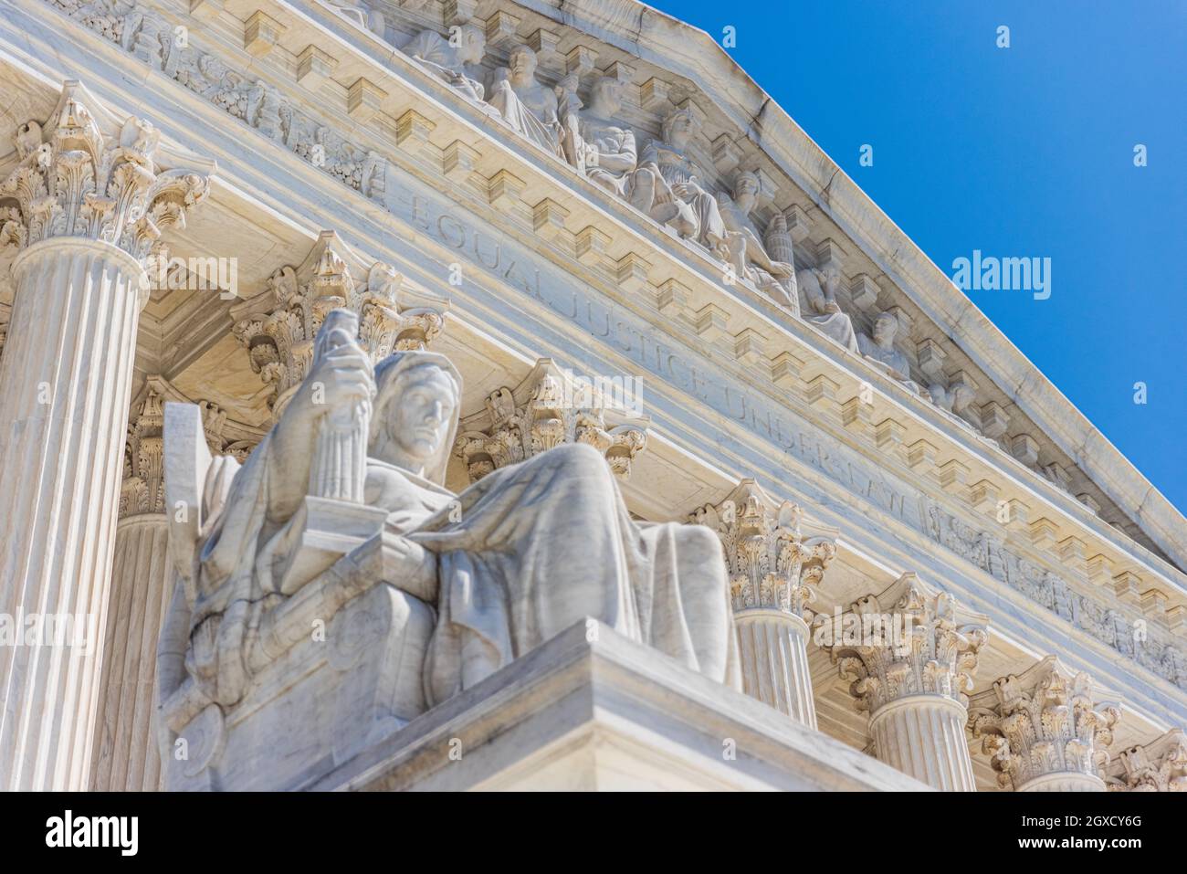 Gebäude des Obersten Gerichtshofs der Vereinigten Staaten in Washington, DC. Stockfoto