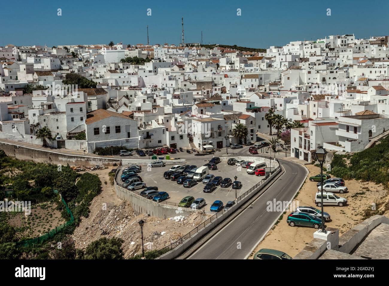 Vejer de la Frontera, Weiße Städte, Pueblos Blancos, Provinz Cááiz, Andalusien, Spanien, Europa. Stockfoto