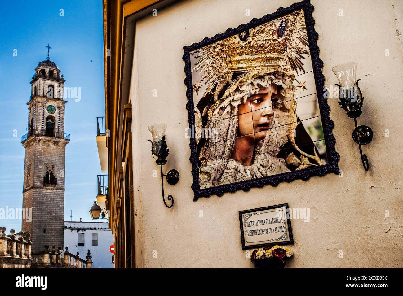 Jungfrau, Virgen Santísima de la Estrella, Kathedrale von Jerez de la Frontera, Provinz Caáiz, Andalusien, Spanien, Europa. Stockfoto