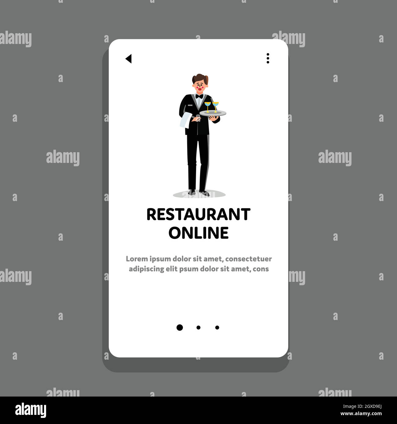 Restaurant Online Service Lieferung Getränke Vektor Illustration Stock Vektor