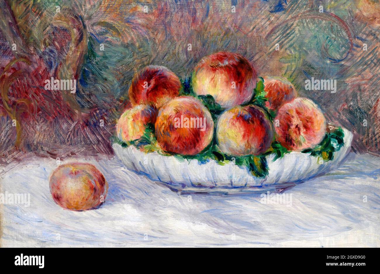 Stillleben mit Pfirsichen, von Pierre Auguste Renoir. Stockfoto