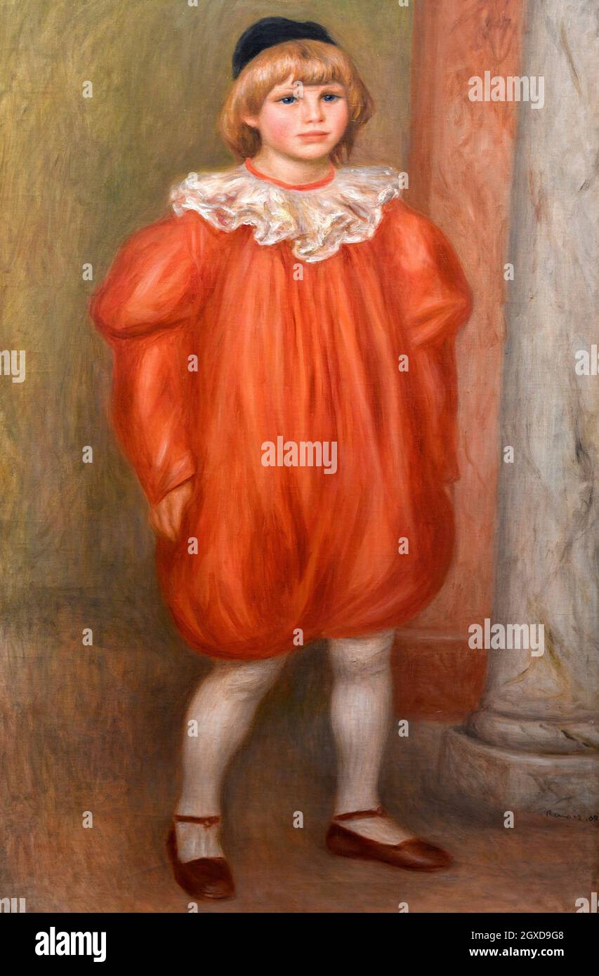 Claude Renoir en Clown, 1909, Pierre-Auguste Renoir (1841-1919), Orangerie Museum, Paris, Frankreich. Stockfoto