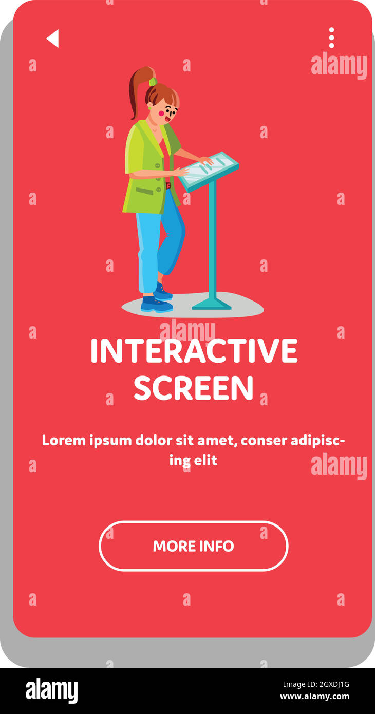Interaktiver Bildschirm Des Digital Gadget Kiosk Vector Stock Vektor
