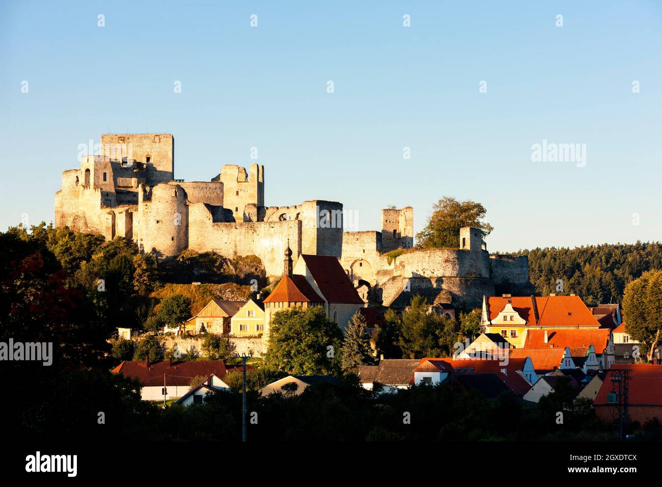 Ruinen der Burg Rabi, Tschechische Republik Stockfoto