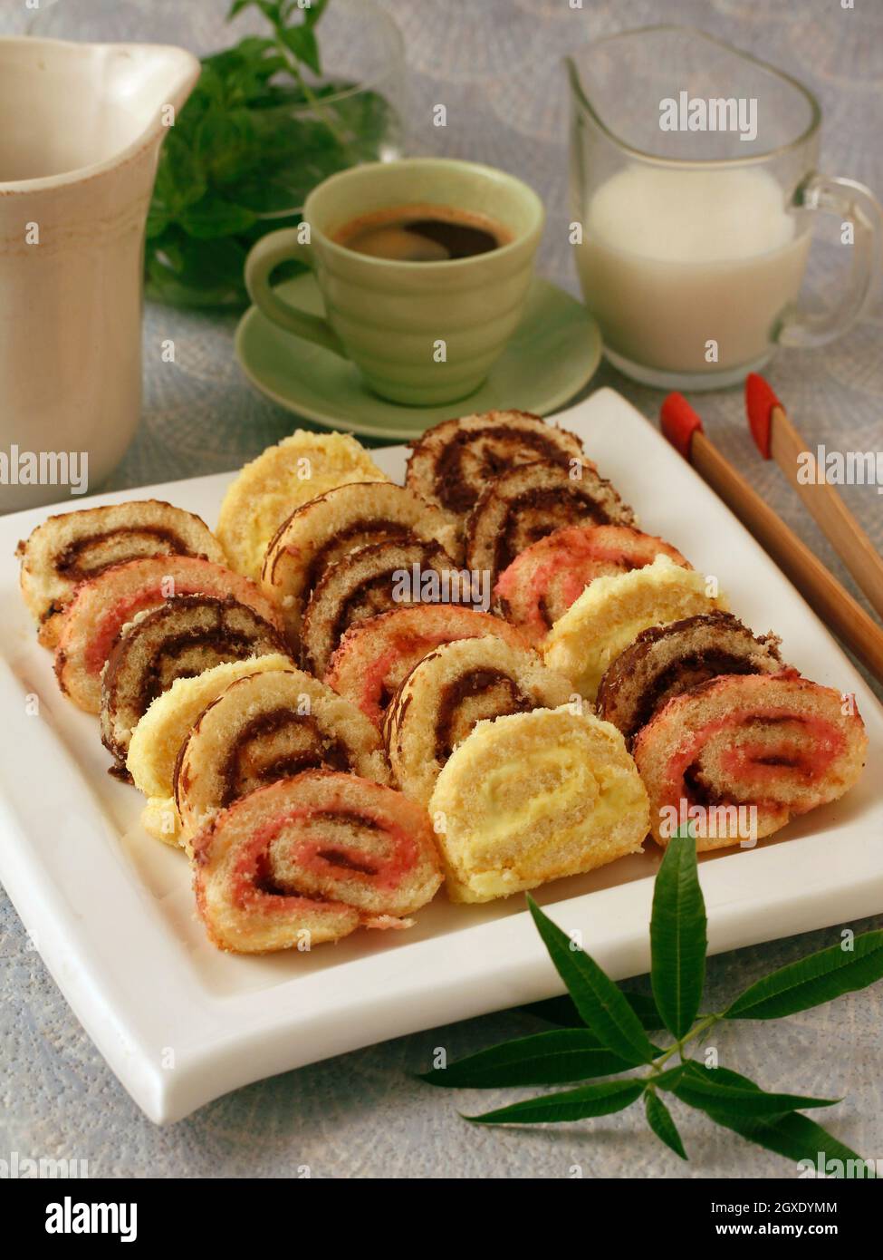 Portionen Schweizer Mini-Brötchen. Stockfoto