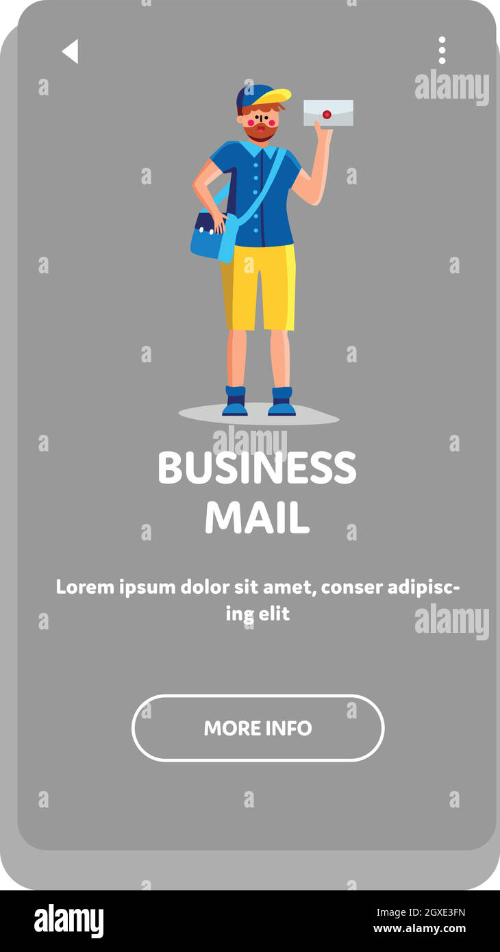 Business Mail Brief Geliefert Postmann Vektor Illustration Stock Vektor