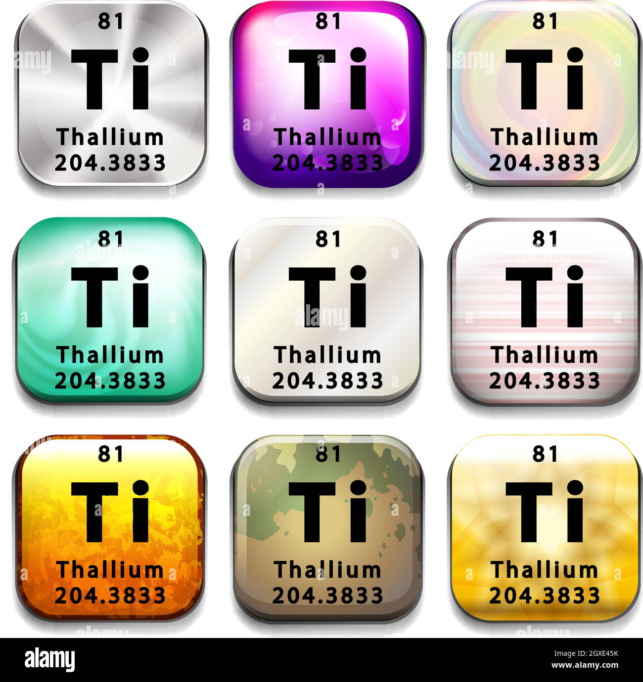 Ein Periodensystem mit Thallium Stock Vektor