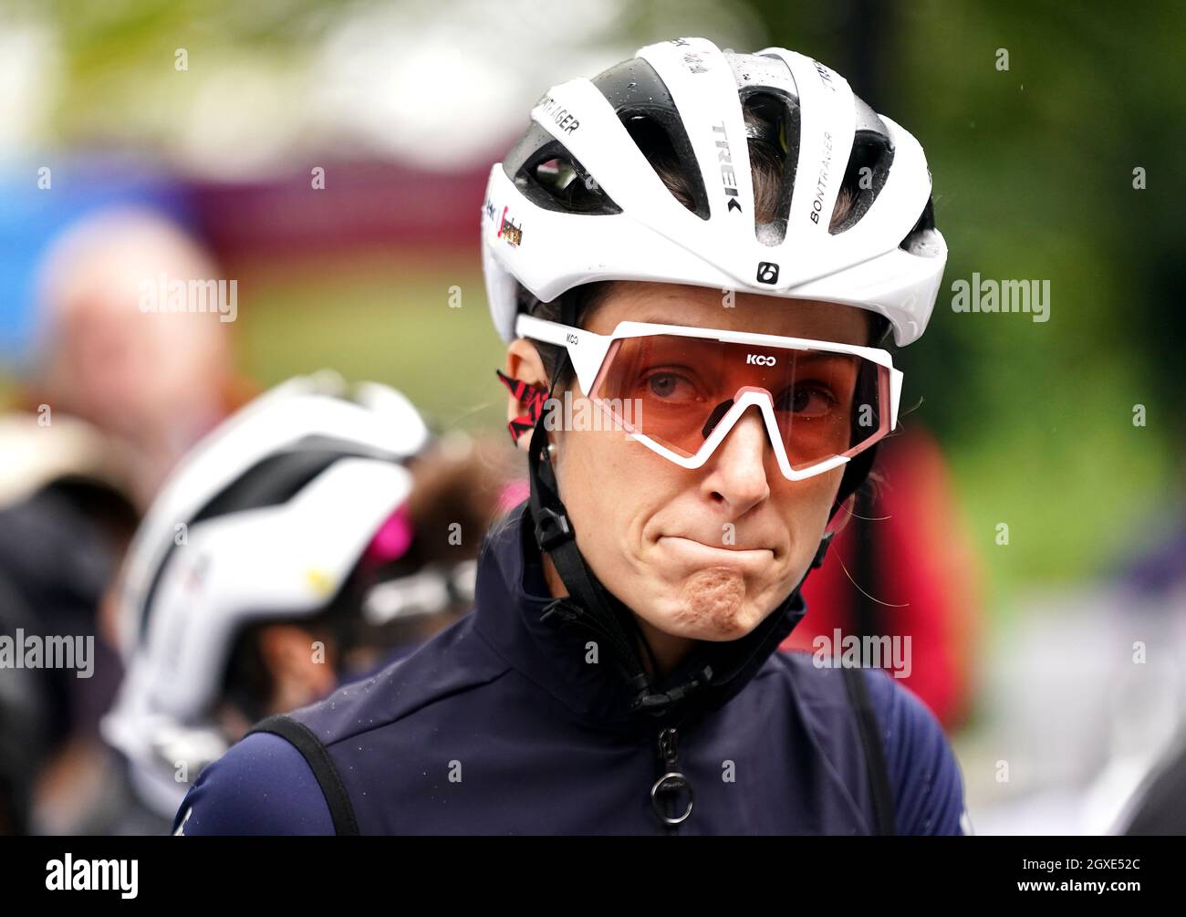 Lizzie Deignan vom Team Trek - Segafredo beim Start der zweiten Etappe der AJ Bell Women's Tour in Walsall, Großbritannien. Bilddatum: Dienstag, 5. Oktober 2021. Stockfoto
