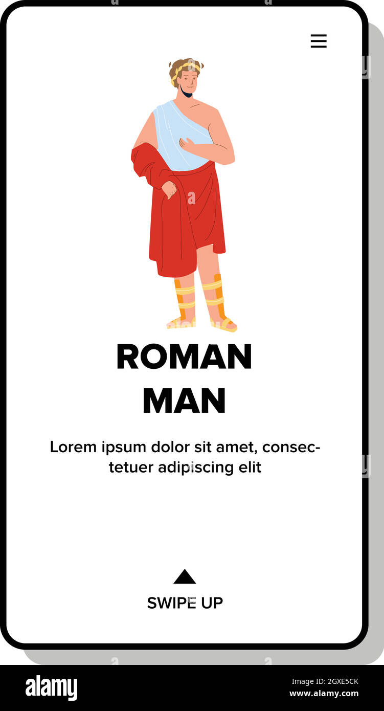 Römischer Mann In Tradition Rom Reich Kleidung Vektor Stock Vektor