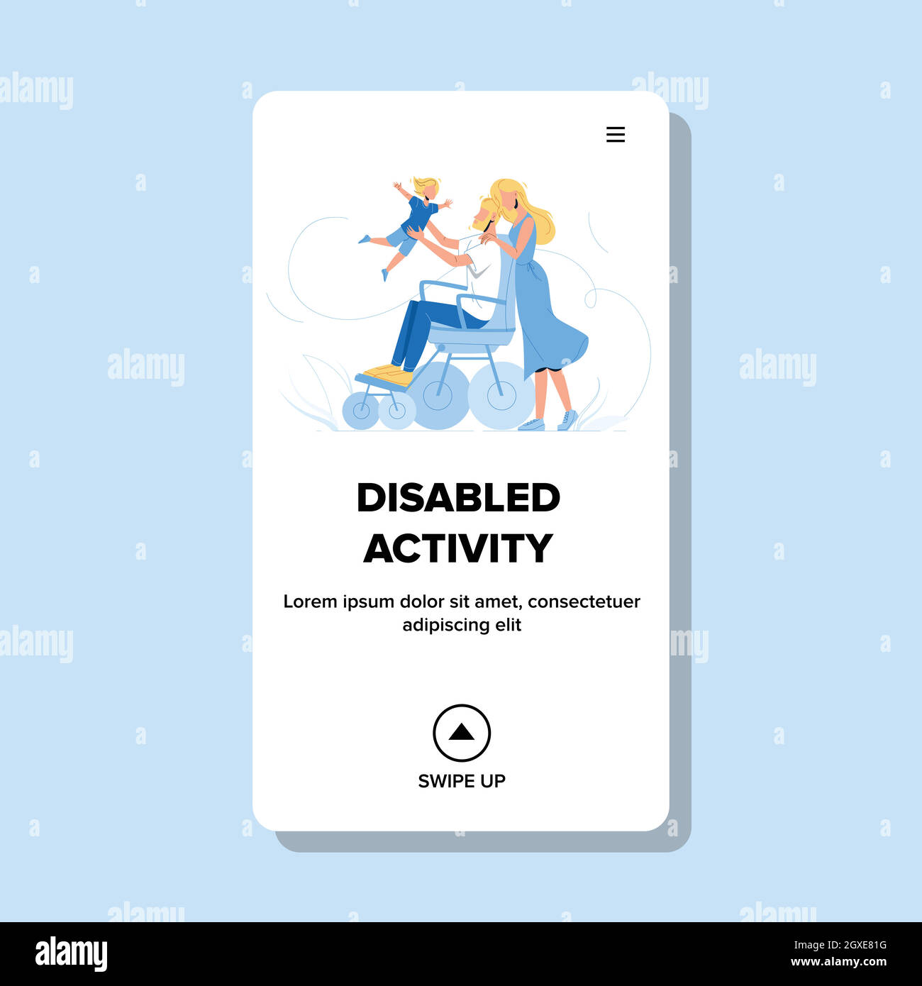 Deaktivierter Aktivitätsvater Wirft Son Vector Auf Stock Vektor