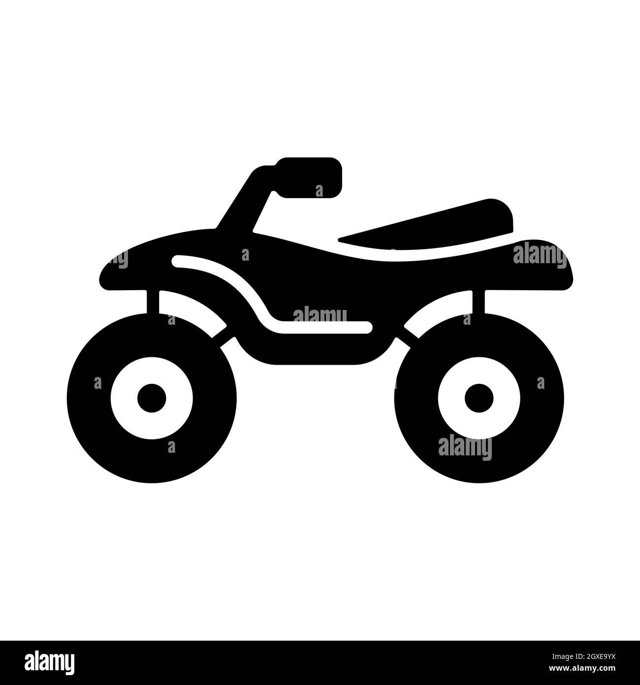 ATV-Fahrer, Quad Bike Flat Vector Glyph-Symbol. Graph-Symbol für Reise- und Tourismus-Website und Apps Design, Logo, App, UI Stockfoto