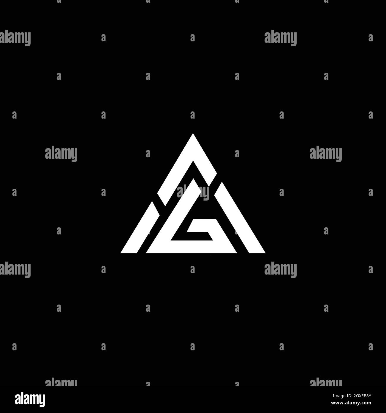 Initial Großbuchstabe Logo AG Monogramm abgerundete Form, weiße Farbe auf schwarzem Hintergrund Stock Vektor