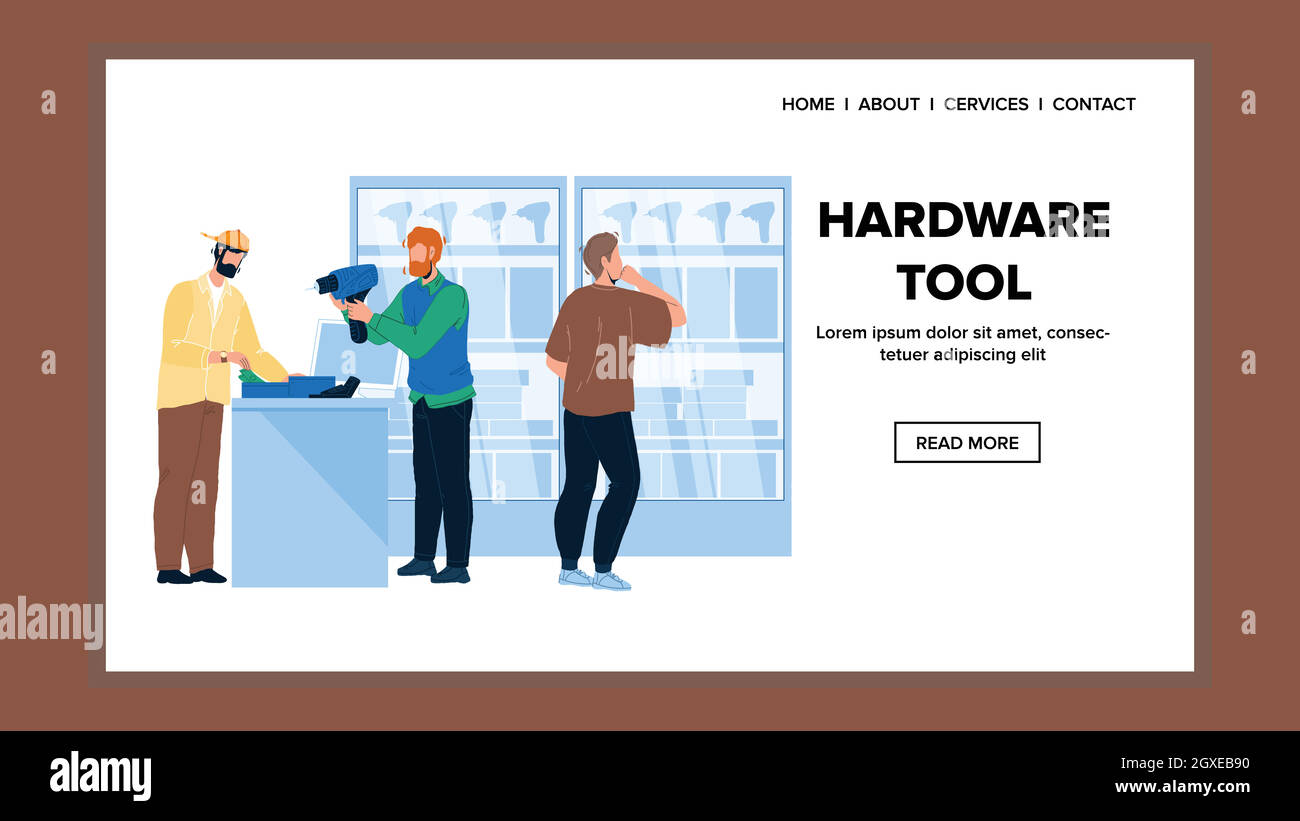 Hardware Tool Department Verkauf Ausrüstung Vektor Illustration Stock Vektor