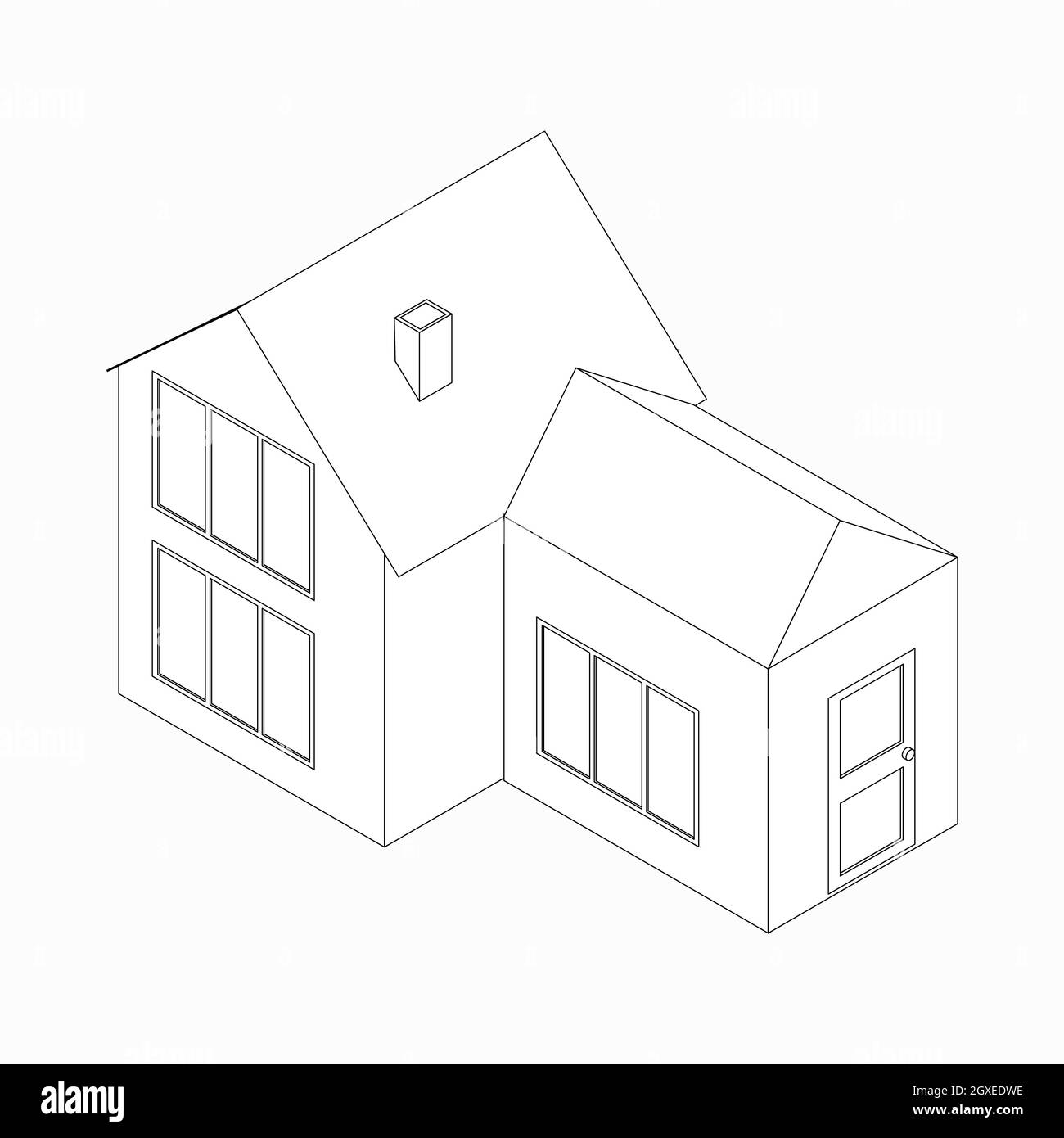 Haus mit freistehenden Eingang Symbol im isometrischen 3d-Stil isoliert auf weißem Hintergrund Stockfoto