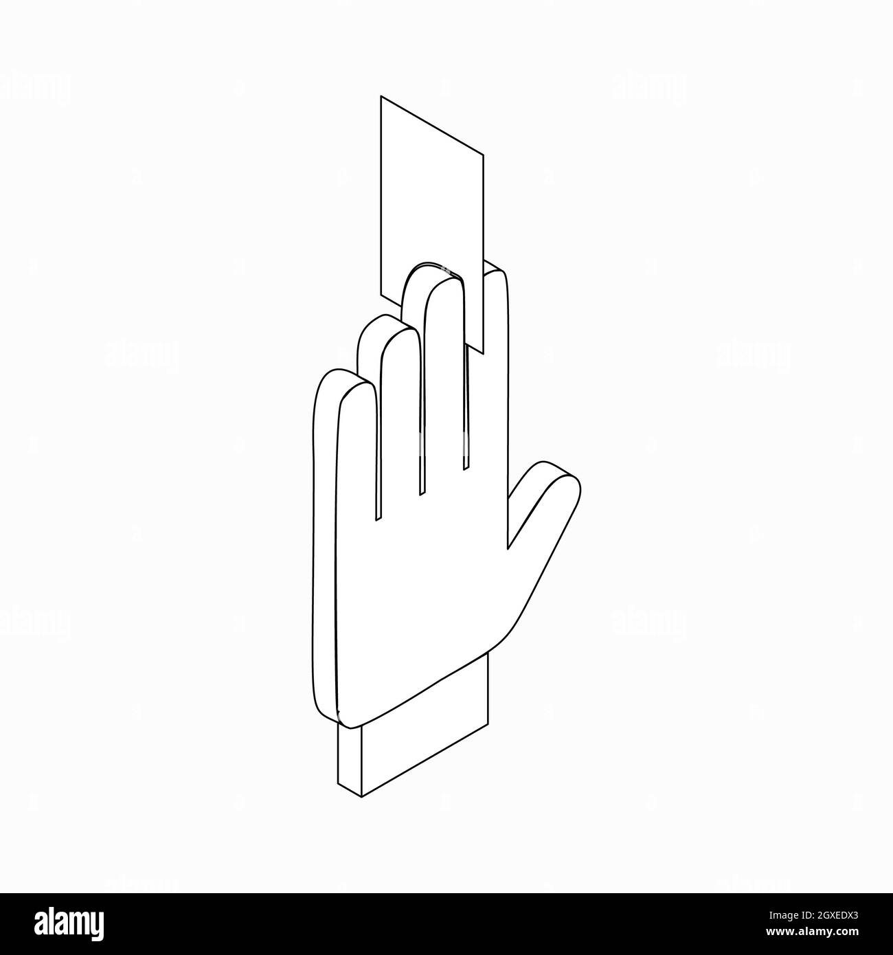 Schiedsrichter zeigt Kartensymbol im isometrischen 3d-Stil auf weißem Hintergrund Stockfoto