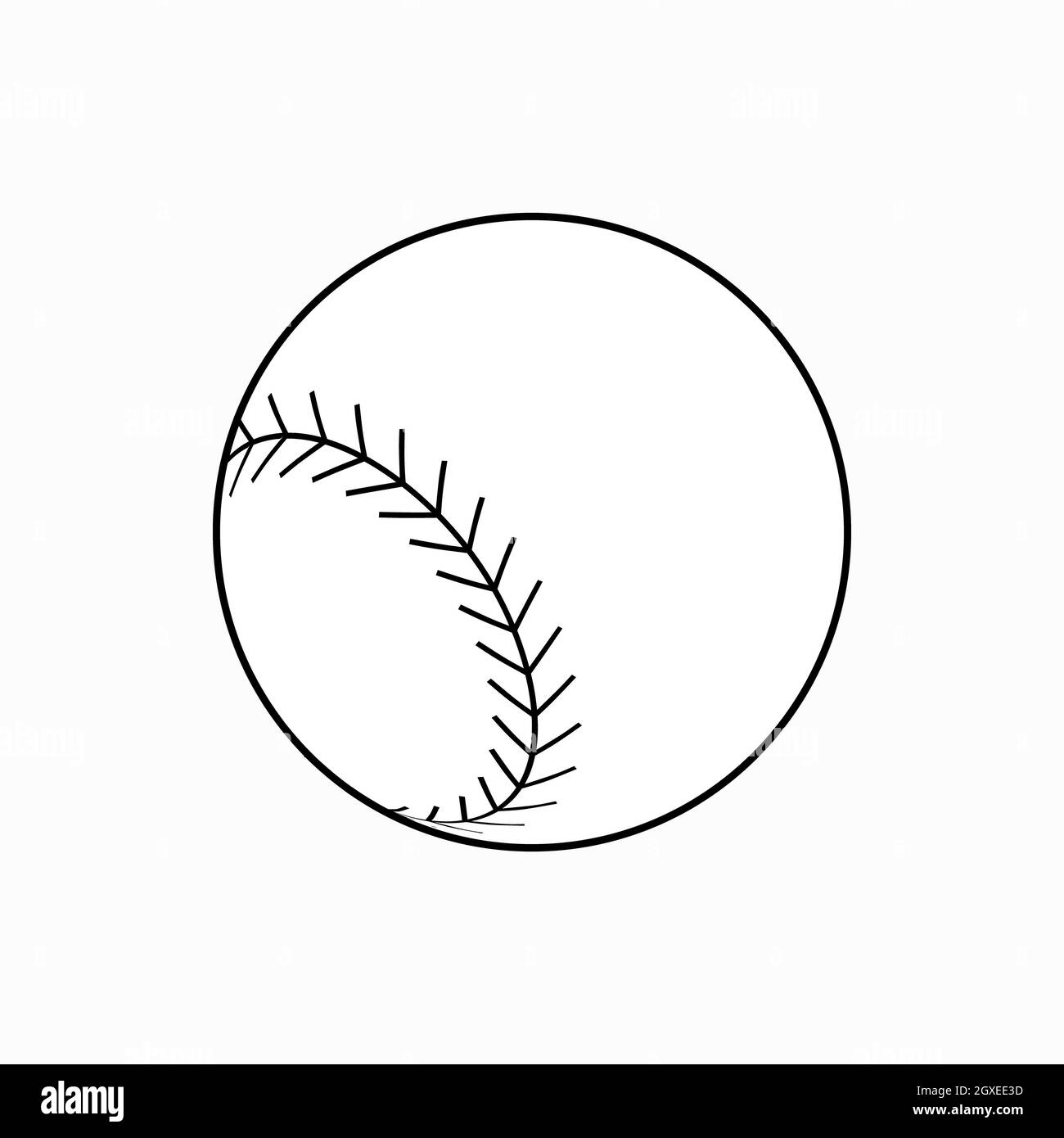 Baseballball-Symbol im isometrischen 3d-Stil auf weißem Hintergrund Stockfoto