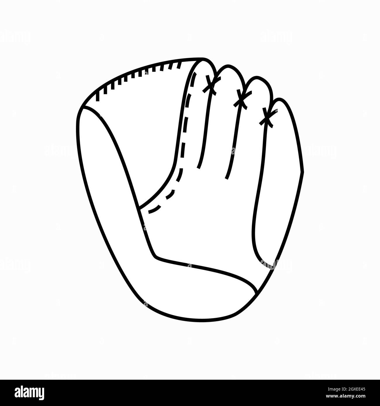 Baseballhandschuh-Symbol im isometrischen 3d-Stil auf weißem Hintergrund Stockfoto
