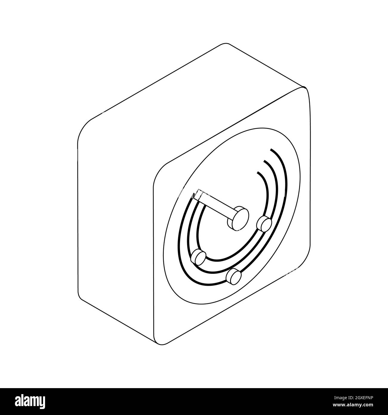 Symbol für die Radioportung im isometrischen 3d-Stil auf weißem Hintergrund Stockfoto