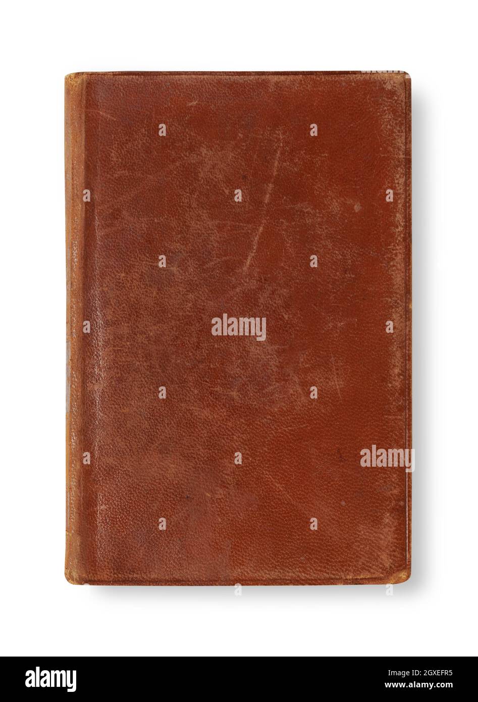 Altes Buchcover aus Leder auf weißem Hintergrund Stockfoto