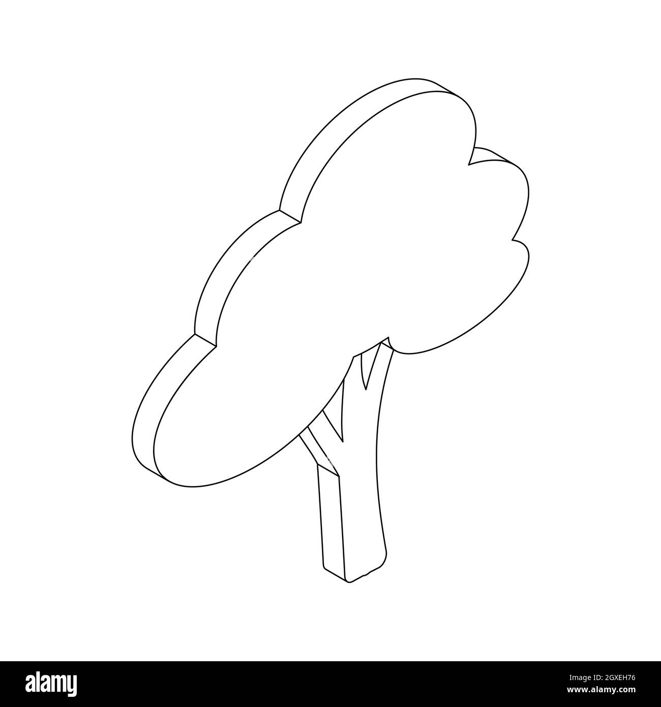 Baumsymbol im isometrischen 3d-Stil auf weißem Hintergrund Stockfoto