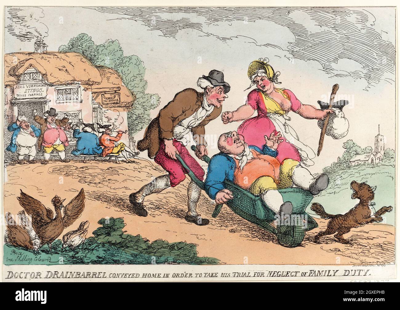 Künstler: Thomas Rowlandson (1756-1827) ein englischer Künstler und Karikaturist der georgischen Ära. Als sozialer Beobachter war er ein produktiver Künstler und Druckerei. Quelle: Thomas Rowlandson/Alamy Stockfoto