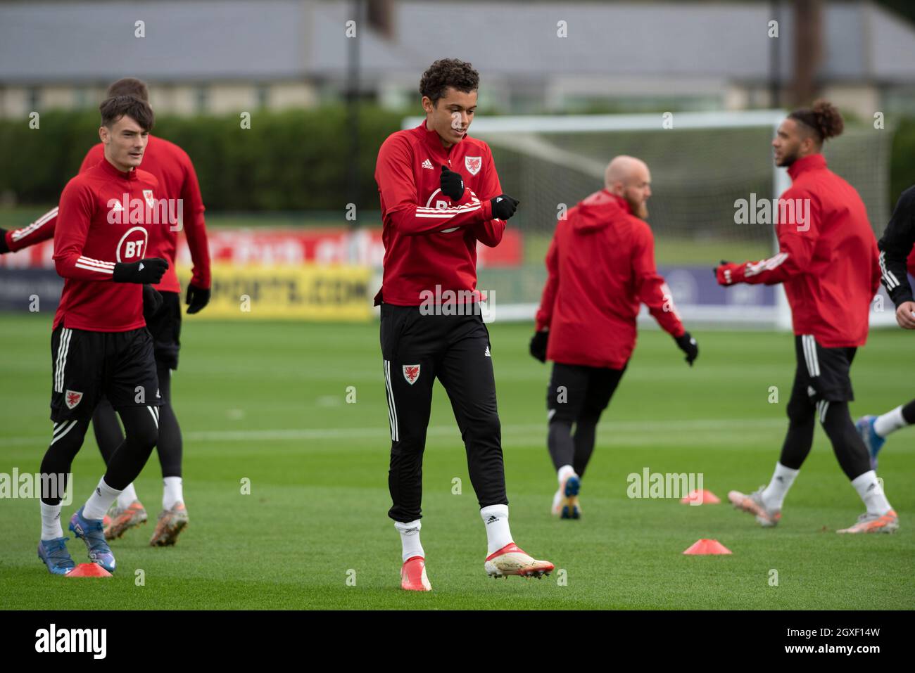 2021-10-05, Wales Football Training Session, Vale of Glamorgan (Credit Pic: Andrew Dowling) Credit: Andrew Dowling/Alamy Live News Stockfoto