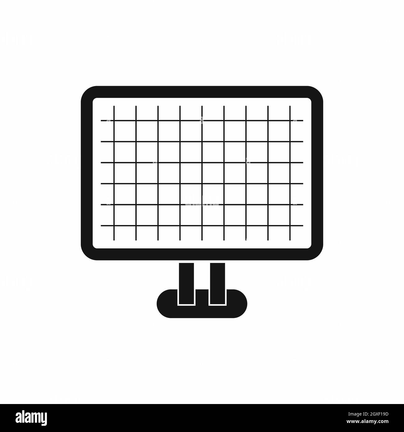 Computer-Monitor mit dem Programm für Architektur im einfachen Stil Stockfoto