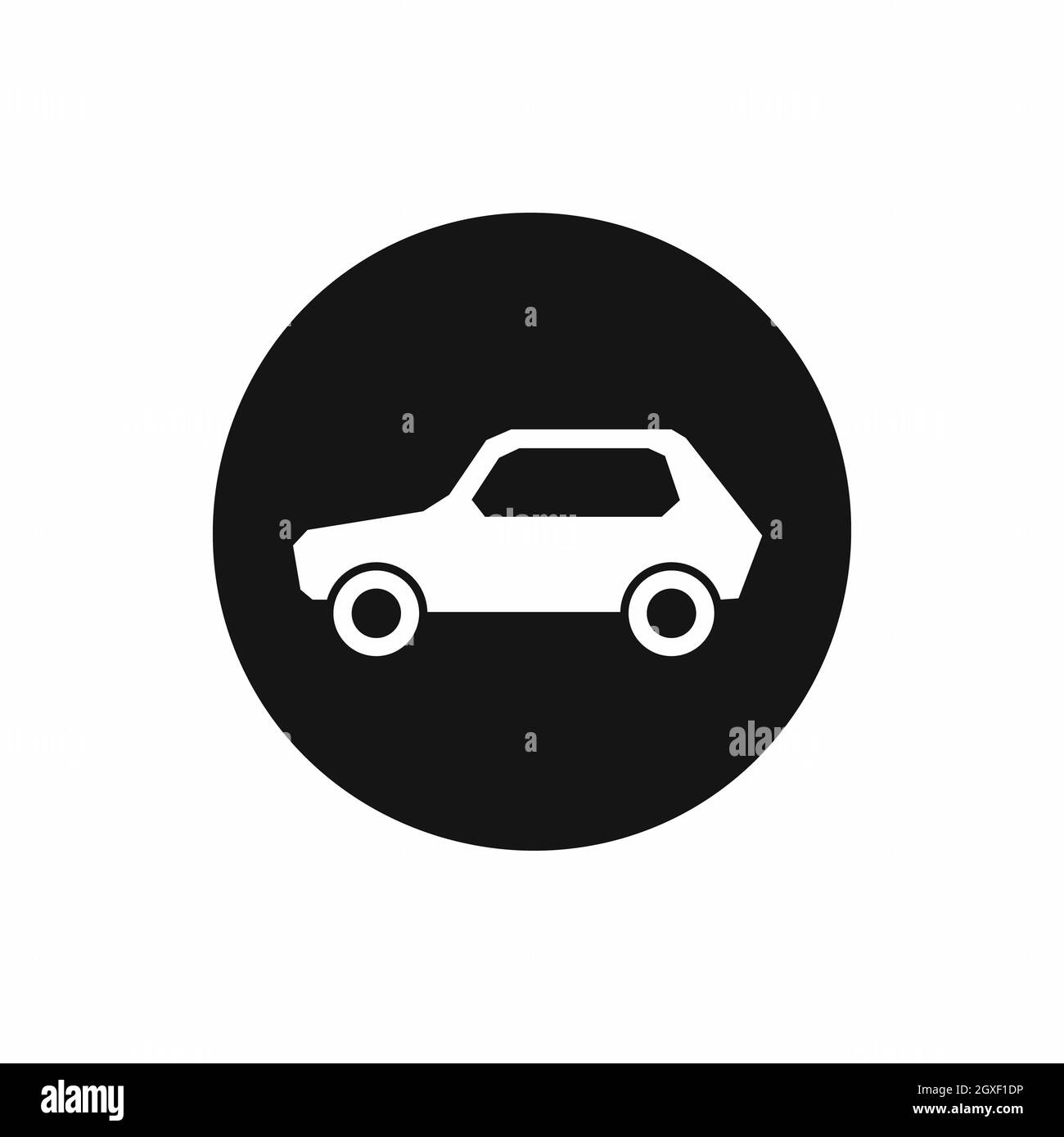 Nur Kraftfahrzeuge erlaubt Schild Symbol in einem einfachen Stil auf weißem Hintergrund Stockfoto