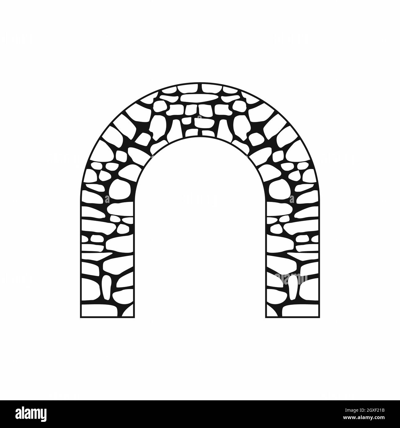 Arch-Symbol in einfachem Stil isoliert auf weißem Hintergrund Stockfoto