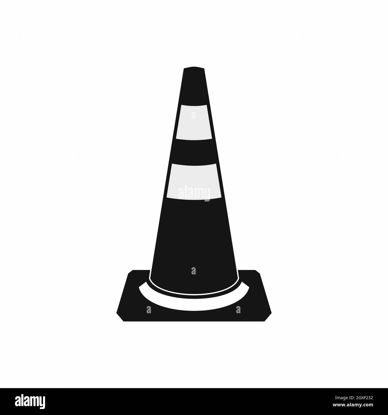 Verkehrskegel-Symbol in einfachem Stil isoliert auf weißem Hintergrund Stockfoto
