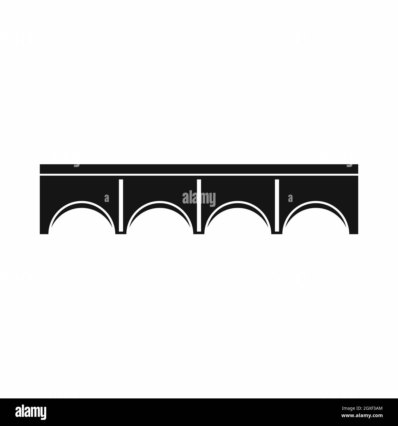 Direktes Bridge-Symbol in einfachem Stil isoliert auf weißem Hintergrund Stockfoto