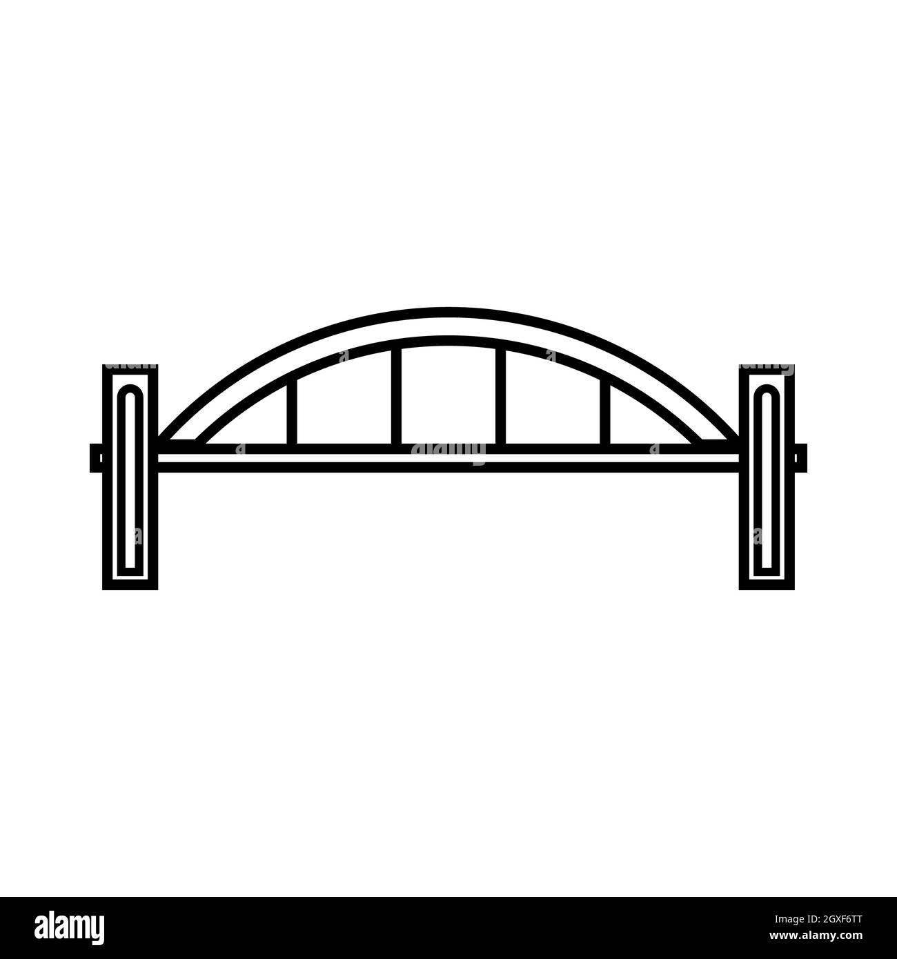 Bridge-Symbol im Umrissstil isoliert auf weißem Hintergrund Stockfoto
