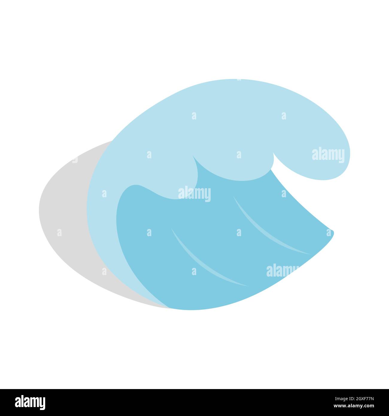 Meer- oder Meereswellen-Symbol im isometrischen 3d-Stil auf weißem Hintergrund Stockfoto