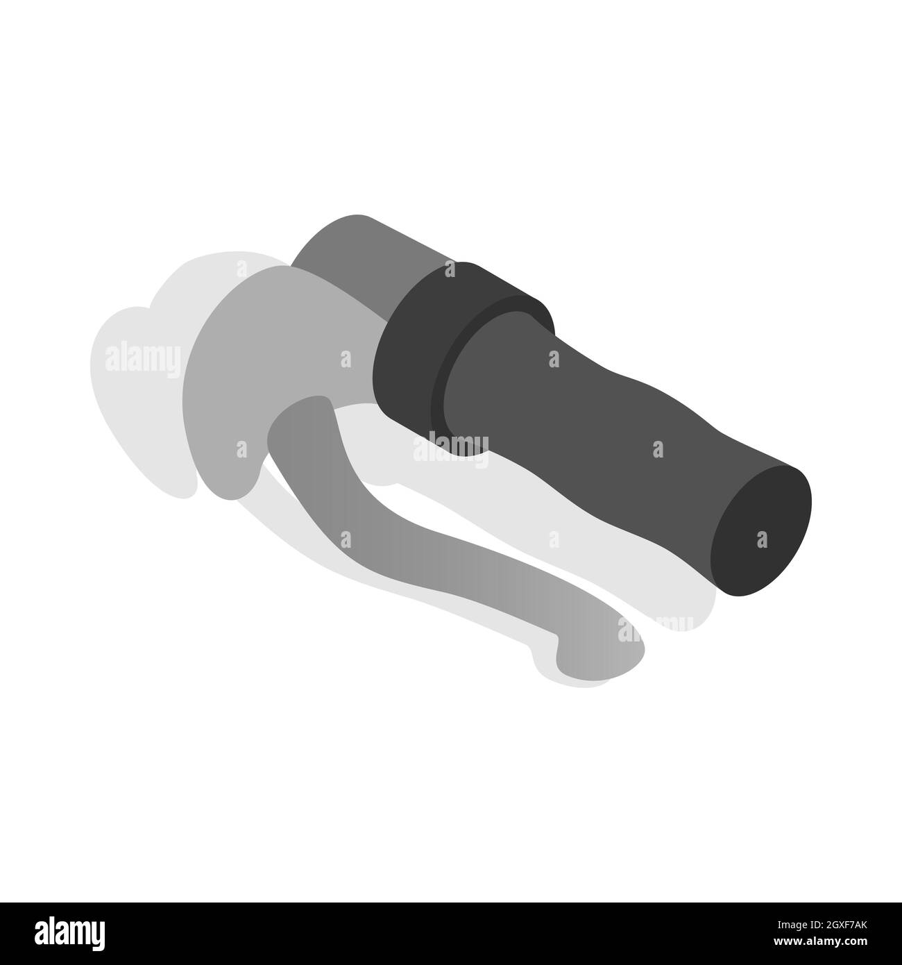 Fahrradbremssymbol im isometrischen 3d-Stil auf weißem Hintergrund Stockfoto